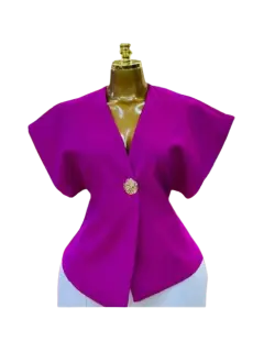 Gilet en lin croisé