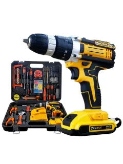 Caisse à outils - Kit Multifonctionnel pour Maison : Perceuse-Visseuse Électrique et Outils de Bricolage