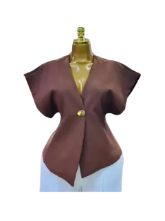 Gilet en lin croisé